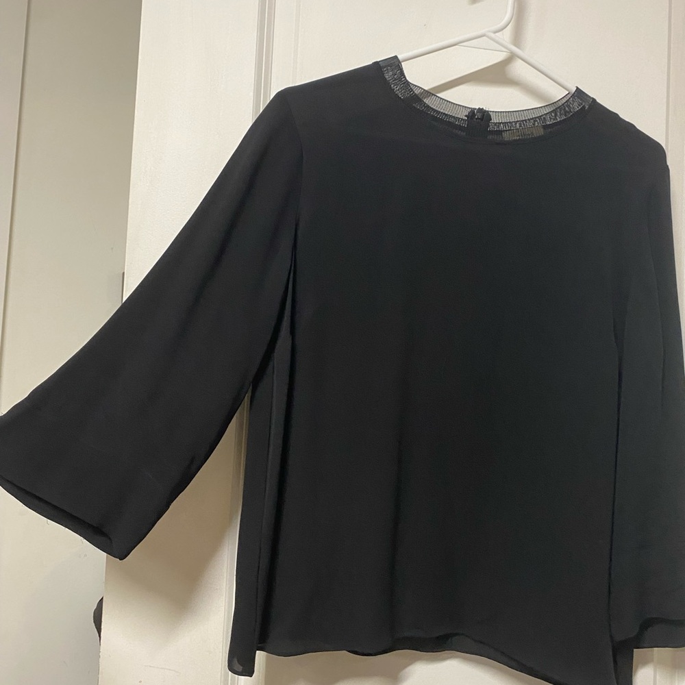 Wilfred Black Silk 3/4 Sleeve Blouse